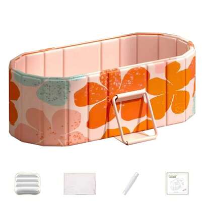 Bañera plegable con diseño floral de 1,5 metros, con un diseño reforzado de cinco capas para mejorar la impermeabilidad y la resistencia a la humedad, lo que garantiza una mayor durabilidad y practicidad. Esta económica solución para el baño es un regalo ideal para ocasiones como San Valentín, Acción de Gracias, inauguraciones de casas o cumpleaños, perfecta para familiares, amigos, esposas, novias y vecinos.