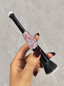 1pc High-Quality Rhinestone Makeup Brush, Versatile For Powder, Blush, Eye Shadow, Ideal Travel Cosmetic Gift - Multicolor - View 9