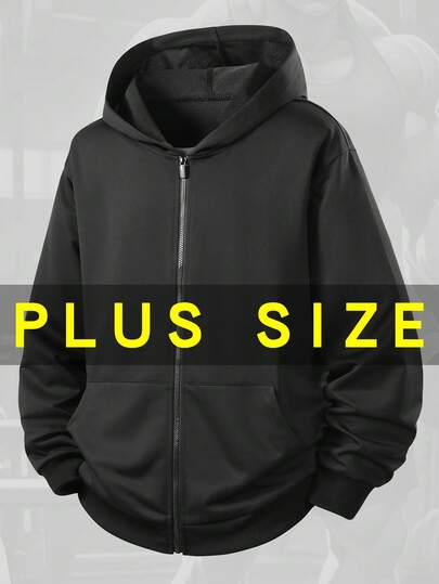 Chaqueta con capucha de punto para hombres de talla grande, top deportivo casual de corte holgado para talla grande, chaqueta con capucha versátil de capa única coreana para el ocio diario y los viajes