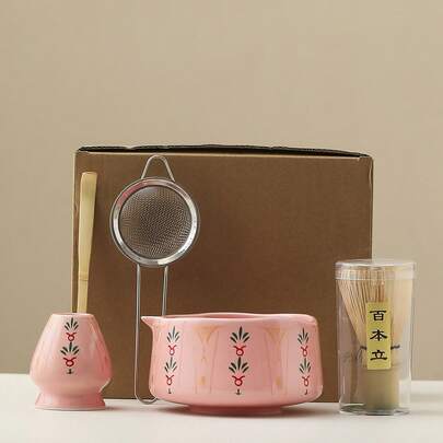 5pcs/7pcs Matcha Bowl, Matcha Whisk, Matcha Cup, Stirrer, Tea Scoop Tea Bowl Set, Matcha Preparation, Dessert & Beverage Making Tools Set, Ideal Gift For Tea Lovers, Kitchen & Dining, Mother''s Day