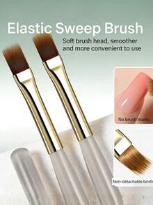 1pc New Wider & Denser Elastic Manicure Brush, Soft & Non-Shedding, Gradient & Tie Dye Applicable, Easy To Operate - Multicolor - View 1