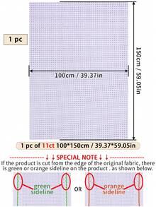 1 Or 4pcs White Handmade DIY Cross Stitch Embroidery Cloth, Thick Fabric With Even Stitches For Smooth Finish, 6 Cutting Sizes Available, 11CT And 14CT Specifications - White - View 18