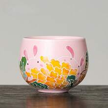 汝窑兔禅意静谧杯，精致可爱茶杯，陶瓷裂纹釉，适合饮茶，主人杯 - 彩色 - 查看 6