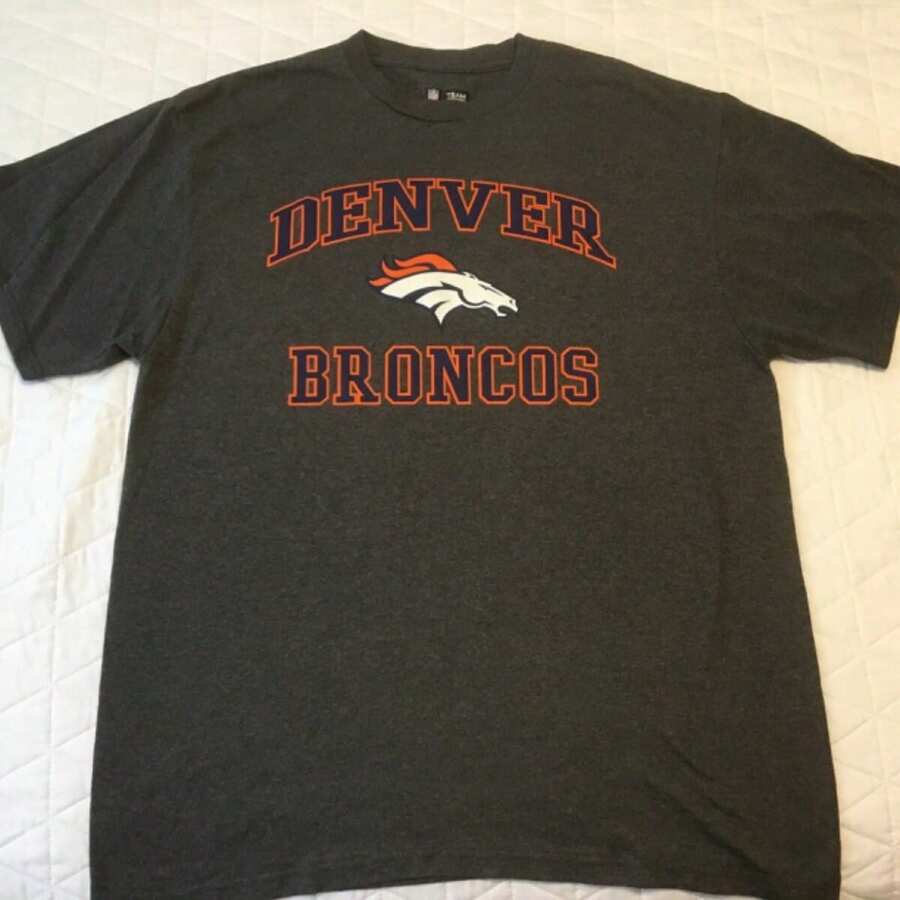 Denver Broncos ANFL Team Apparel Grey T-Shirt Mens Size XL - 黑色 - 查看 1