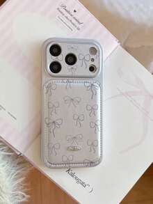 简约银色领结手机壳，兼容 17、17 Pro Max、新款16；防摔保护壳，兼容 15；硅胶材质，全包式摄像头按键保护壳，专为女性打造的高端质感。 - 銀色 - 查看 8