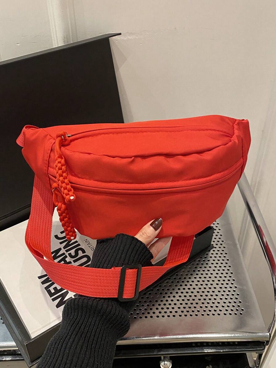 Túi đeo ngực/đeo hông bằng nylon dung tích lớn, phù hợp cho cả nam và nữ, dùng hàng ngày, thể thao, chạy bộ, du lịch, sử dụng thông thường, kiểu dáng tối giản và thời trang dành cho nữ.