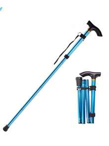 Unisex Outdoor Hiking Trekking Poles, Foldable Anti-Slip Walking Cane Stick, Aluminum Alloy Collapsible Hiking Poles