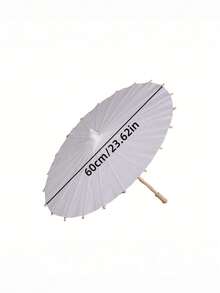 33-Inch (Approx. 83.8cm) Paper Umbrella, Chinese Style Sun Umbrella, DIY Oil Painting Paper Umbrella Craft, Wedding Bride Party Decor - White - View 7