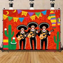 2D平面商品，1件装 - 墨西哥音乐家，手持吉他，UV印刷 - 多功能背景横幅，生日庆祝活动的理想之选 - 1pcs - 查看 7