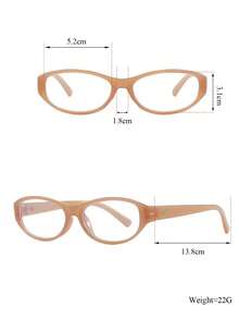 1 Pair Unisex Oblong Casual Street Style Loose Fit Eyeglasses, Versatile For Commuting, Fashion Non-Prescription Glasses, Autumn/Winter - Multicolor - View 8