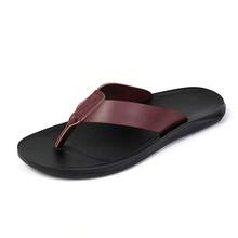Men's Comfortable Casual Flip Flops, Fashionable Durable Lightweight Versatile Summer Sandals - Red-brown - View 2