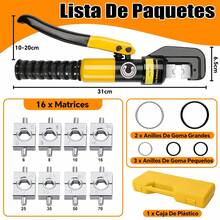 Pinza Hidráulica 6 Toneladas Con 8 Pares Dados BOWOSHEN Ponchadora Hidráulica Herramienta De Crimpado De Mano Hidráulica De Cable De Terminal Eléctrico - Amarillo - Ver 8