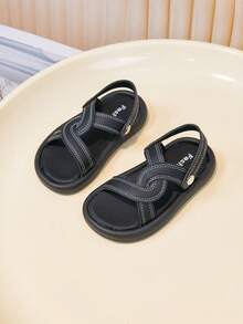 男女通用休闲凉鞋、运动凉鞋、平底凉鞋、软底婴儿凉鞋、二合一凉拖鞋 - 黑色 - 查看 2