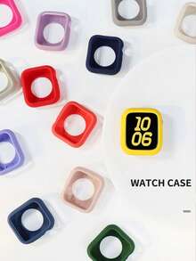 Étui de protection compatible avec Apple Watch 38/40/41/42/44/45/46/49 mm, en silicone souple et flexible, fin et léger, avec protection creuse pour Apple Watch Series Ultra/SE/11/10/9/8/7/6/5/4/3/2/1, accessoires d'étui de montre intelligent, rouge - Rouge creux - Voir 9