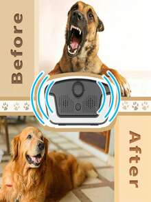 Disuasor de ladridos ultrasónico con niveles de sonido ajustables activado por sonido para entrenamiento de gatos y perros - Negro - Ver 6
