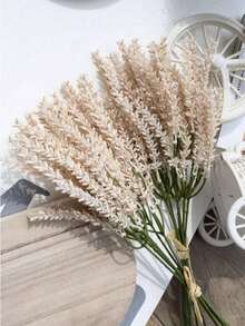 6件套人造麦秆花装饰，包括麦秆花、人造谷物草花、春季装饰、家居装饰、丰收季仿真花束、人造小麦植物装饰、小型谷物配件草 - 彩色 - 查看 7