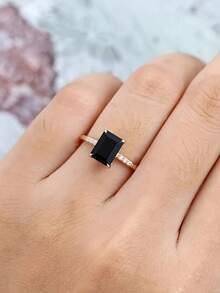 复古波西米亚风切割合成立方氧化锆订婚戒指，锌合金镀层，适合婚礼、派对、感恩节等场合佩戴——四季皆宜的配饰 - 戒指 - 查看 3