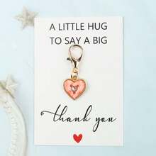 10pcs Simple Heart Shaped Keychain Set - Fashionable Alloy Backpack Pendant, Pendant, Multi-Color Heart, With Thank You Card - Ideal Gift For Partner, Teacher, Mom, Girlfriend, Best Friend - Birthday, Wedding, Graduation, Back To School, Farewell, Thank You, Anniversary Gift - Multicolor - View 6