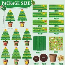 48 Pack Christmas Tree Paper Pot Craft Kits Make Your Own Christmas Tree Craft With Sticker DIY Xmas Decoration For Holiday Fun Art Activities - Green - View 3