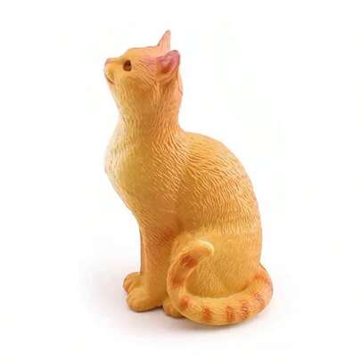 1个迷你逼真宠物猫模型桌面摆件，手工动物雕像：送给爱猫人士、宠物爱好者、宰牲节、婚礼季、返校季、女性、生日的惊喜礼物