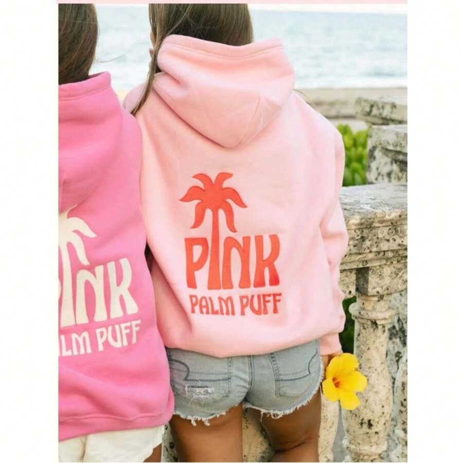2026Hot-Selling Professional Embroidery DING Z European Size Sweatshirt Drop Shoulder Hoodie Embroidered Sweatshirt - Pink 3-embroidered - View 1