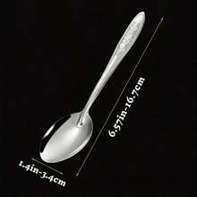10-Piece Stainless Steel Spoons Set,Tea Spoon,Silver Long Handle Dessert Watermelon Scoops,Tablespoon,Ice Cream Spoons For Home,Kitchen Or Restaurant Coffee Spoons,Household, Hotel, Wedding And Party,Kitchen Essentials Home Dishes Set - 銀色 - 查看 10