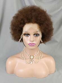 Afro Kinky Curly 13x4 Lace Front Wig For Women - 150% Density Human Hair Wig, Preplucked Realistic Hairline & Glueless Design, Natural Kinky Edges, Suitable For Everyone, Everyday Style Wig - Multicolor - View 13