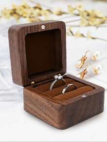 1个个性化木质戒指盒，母亲节礼物，订婚戒指盒，周年纪念礼物，送给她的独特礼物，女友，妻子，适合情人节、母亲节、生日、周年纪念日、毕业典礼、婚礼，送给妈妈、奶奶的礼物，高品质防霉，适合情人节、婚礼、周年纪念日、家居装饰，清新家居装饰