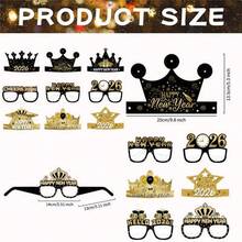 Regalos para Fiestas de Nochevieja 2026 Diadema y Gafas de Feliz Año Nuevo Suministros para Fiestas de Fin de Año 2026 Atrezzo para Fotos de Año Nuevo - ANTEOJOS - Ver 6