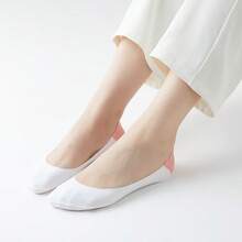 1/8 Pairs Random Color Unisex Shallow Mouth Invisible Socks, Thin Breathable Lace Boat Socks, Non-Slip Silicone Invisible No-Show Cotton Ankle Socks - Multicolor - View 2