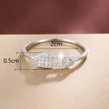1pc Minimalist Design Zirconia Inlaid Women's Ring - Multicolor - View 4