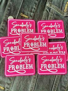 2pcs 'Somebody's Problem' Embroidered Iron On Patches, Cute Iron-On/Sew-On Appliques Patch For Trucker Hats, Jeans, Shirts, Jackets And Bags, Casual Apparel & Accessories-Halloween,Christmas,Fall,Winter, Supplies EPRA - 多色 - 查看 2