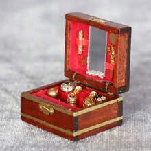1pc 1:12 Scale Vintage Vanity Set - Luxury Jewelry Box Miniature Model, European Retro Palace Furniture, High-Precision Micro Landscape Art Display, Collectible Mini Art Creative Gift - Suitable For Birthday, Valentine's Day, Easter And Other Holidays - Multicolor - View 10