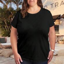 Women's Casual Short-Sleeve T-Shirt, Funny Cat Playing Guitar Pattern T-Shirt, Funny Style, Fashion Summer Short-Sleeve T-Shirt, Heat Transfer Print Design, 100% Cotton, Ideal For Holidays Or Daily Wear. This Round Neck Printed Short-Sleeve Casual Everyday T-Shirt Is An Excellent Gift For Family And Friends. Printed T-Shirt, Easter Printed Shirt, St. Patrick's Day Printed T-Shirt. - 黑色 - 查看 5