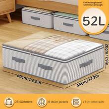 Large Storage Organizer Bag - Heavy-Duty Non-Woven Fabric With Transparent Window, Multi-Layer Clothing Storage Box, Suitable For Wardrobe, Under Bed, Travel - Space-Saving Vertical Storage, Suitable For Women's Fashion, Bedroom, Household - Elegant Modern Design, Clothing Storage Organizer S - Multicolor - View 17