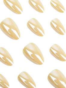 Add A Touch Of Romance With 24pcs Casual Elegant Sweet Cute Street Simple Classic Modern Daily Yellow Aurora White French Short Almond Press On Nails Fake Nail Kit,Suitable For Sweet And Delicate Girls And Women To Use In Daily Life And Shopping - Yellow - View 7