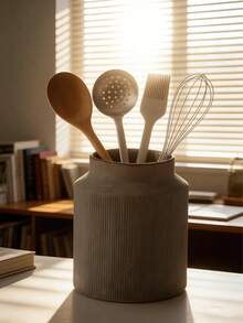 北欧风树脂厨具架，适用于锅铲、勺子和烹饪工具 | 现代厨房、房车和小空间的理想台面收纳方案。简约时尚的设计与简约风格的装饰相得益彰，让您的厨房用具井然有序，触手可及。 - 彩色 - 查看 3