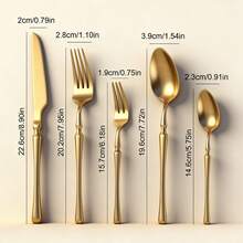 Bộ dao nĩa bằng thép không gỉ 20/40 món - Thiết kế eo độc đáo kiểu phương Tây - Bao gồm dao, nĩa, thìa, nĩa và thìa tráng miệng - Được đánh bóng như gương, an toàn với máy rửa chén, sang trọng cao cấp - Thích hợp cho gia đình, khách sạn, nhà hàng, ngoài trời, tiệc tùng - Món quà hoàn hảo cho năm mới, Ngày Valentine, Halloween, Lễ Tạ ơn, Giáng sinh - Màu bạc/vàng - Bạc - Xem 4