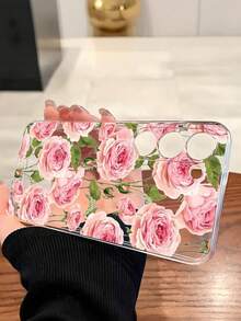1个粉色玫瑰花软壳手机壳，兼容华为荣耀、红米、三星Galaxy A04e/12/A13/A14/A34/A50/A52/A53/A54/S21/S22/S23/S24/S25/S25 Ultra、6A/7A/8A、12T/13T。 - 無色 - 查看 3