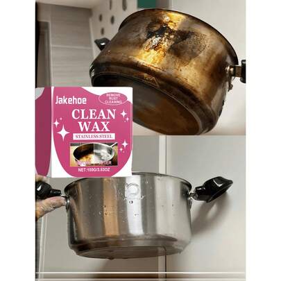jakehoe 100g Stainless Steel Cleaning Paste, Suitable For Cleaning And Polishing Stainless Steel Cookware, Hoods, Stovetops, And Tiles. It Can Deeply Clean Pot Bottoms, Grease, And Stains, Quickly Removing Stubborn Blackening, Rust, Stains, And Burn Marks To Make Your Kitchen Look Brand New. Easy To Use: Apply An Appropriate Amount Of Cleaning Paste With A Sponge. Repeatedly Wipe The Stained Surface With The Sponge Containing The Cleaning Paste Until The Stains Disappear.