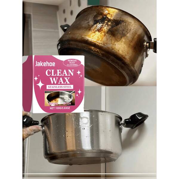jakehoe 100g Stainless Steel Cleaning Paste, Suitable For Cleaning And Polishing Stainless Steel Cookware, Hoods, Stovetops, And Tiles. It Can Deeply Clean Pot Bottoms, Grease, And Stains, Quickly Removing Stubborn Blackening, Rust, Stains, And Burn Marks To Make Your Kitchen Look Brand New. Easy To Use: Apply An Appropriate Amount Of Cleaning Paste With A Sponge. Repeatedly Wipe The Stained Surface With The Sponge Containing The Cleaning Paste Until The Stains Disappear.