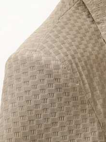 Tucano Men's Checkered Textured Business Jacket, Featuring A Recessed Lapel And Double Button Closure, Slim Fit Design, Suitable For Office Meetings And Exquisite Gatherings, Enhancing The Essential Items Of Elegant Business Casual Wear - Beige - View 4