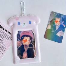 INS 可爱不对称甜点兔 3 英寸厚卡套，偶像小卡校园卡片收纳展示挂件 - 彩色 - 查看 14