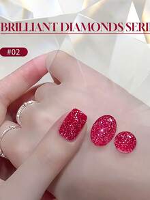 10毫升情人节派对必备美甲闪光炫彩花瓣亮片钻石凝胶指甲油新款迪斯科反光亮片钻石美甲用品红色美甲黄色美甲 - 彩色 - 查看 5