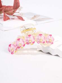 1pc Bohemian Style Faux Orchid Flower Transparent Hair Claw Clip, Suitable For Daily, Vacation, Beach Women Hair Accessories Fashion Hair Clips - Multicolor - View 15