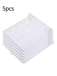 5件套塑料可折叠衣物收纳架，塑料懒人折叠板，可堆叠节省空间的衬衫裤子收纳架，带盖，家用厨房篮盒，方便取用和整齐收纳，是家居整理、衣物分类和储物的理想之选，便携式文件夹系统，可放置于床下，适用于家庭和洗衣收纳 - 彩色 - 查看 12