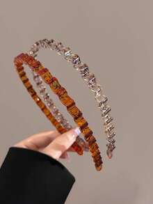 4条/3条/2条/1条装 女士简约黑色、焦糖色、豹纹防滑锯齿塑料发箍，时尚百搭优雅极简发饰，适合日常、休闲、派对、通勤、度假、发型设计、洗脸化妆、搭配服装，发箍、发圈、锯齿发箍、发带、发箍 - 彩色 - 查看 12