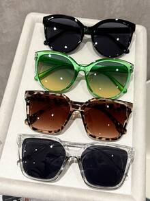 4pcs Classic Boho Popular Design All-Match Intellectuality Elegant Women Fashion Eyeglasses For Street Snap Tropical Beach Vacay Outdoor Casual Activities Fashion Accessories Suitable For All Face Shapes - 彩色 - 查看 10