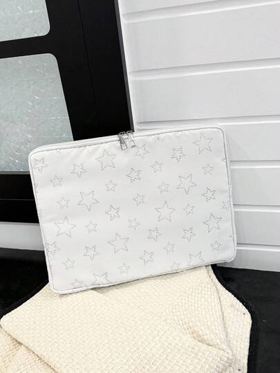 1个学生笔记本电脑保护套，适用于11英寸/13英寸/15英寸笔记本电脑，星形印花面料，休闲男女通用，保护套，文件袋，笔记本电脑便携包，11/13/15英寸便携式桌面保护套，适用于MacBook、HP、ASUS等品牌，适合女生、青少年、男生、大学生，9-15英寸平板电脑手提包，防震包，单层笔记本电脑保护套。