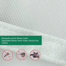 1-Pack White Window Screen With Zipper, Self-Adhesive Rectangular Mesh, Invisible & Breathable Mosquito And Insect Protection, Dustproof For Summer Home Use